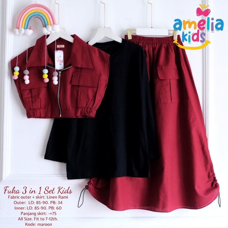 FUKA SET KIDS MAROON โดย AMELIA KIDS