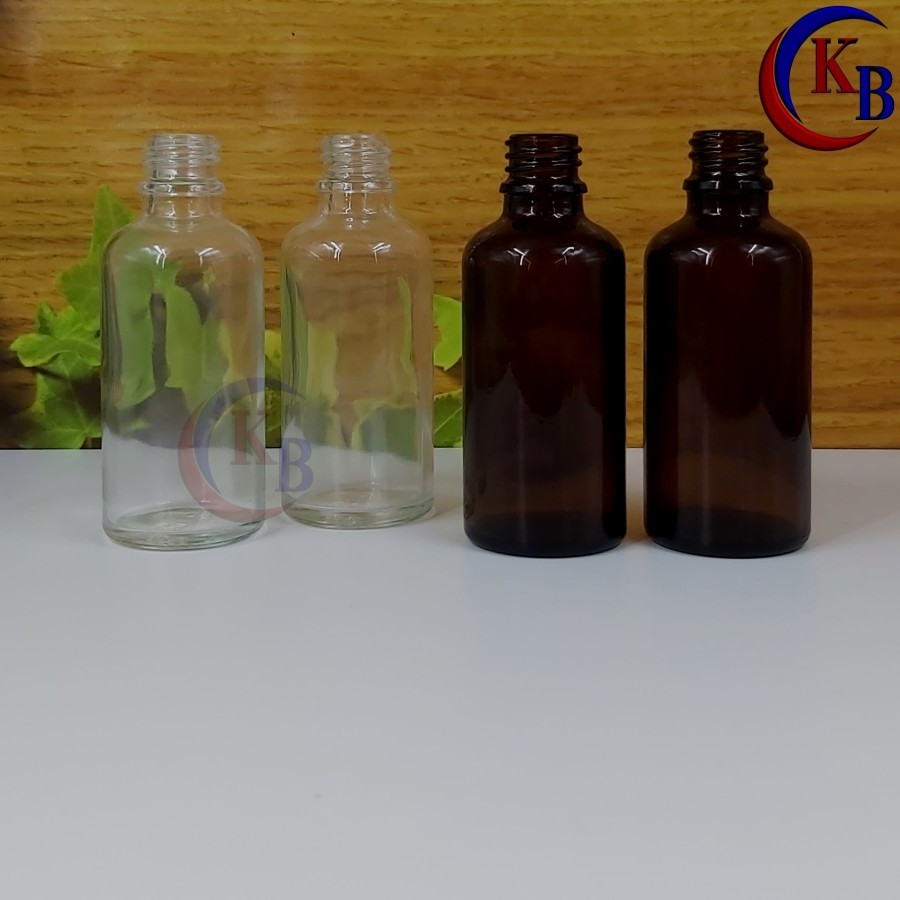 50ML ขวดแก้วพร้อมฝาปิด / 50ML ขวดแก้ว THICK NECK 18