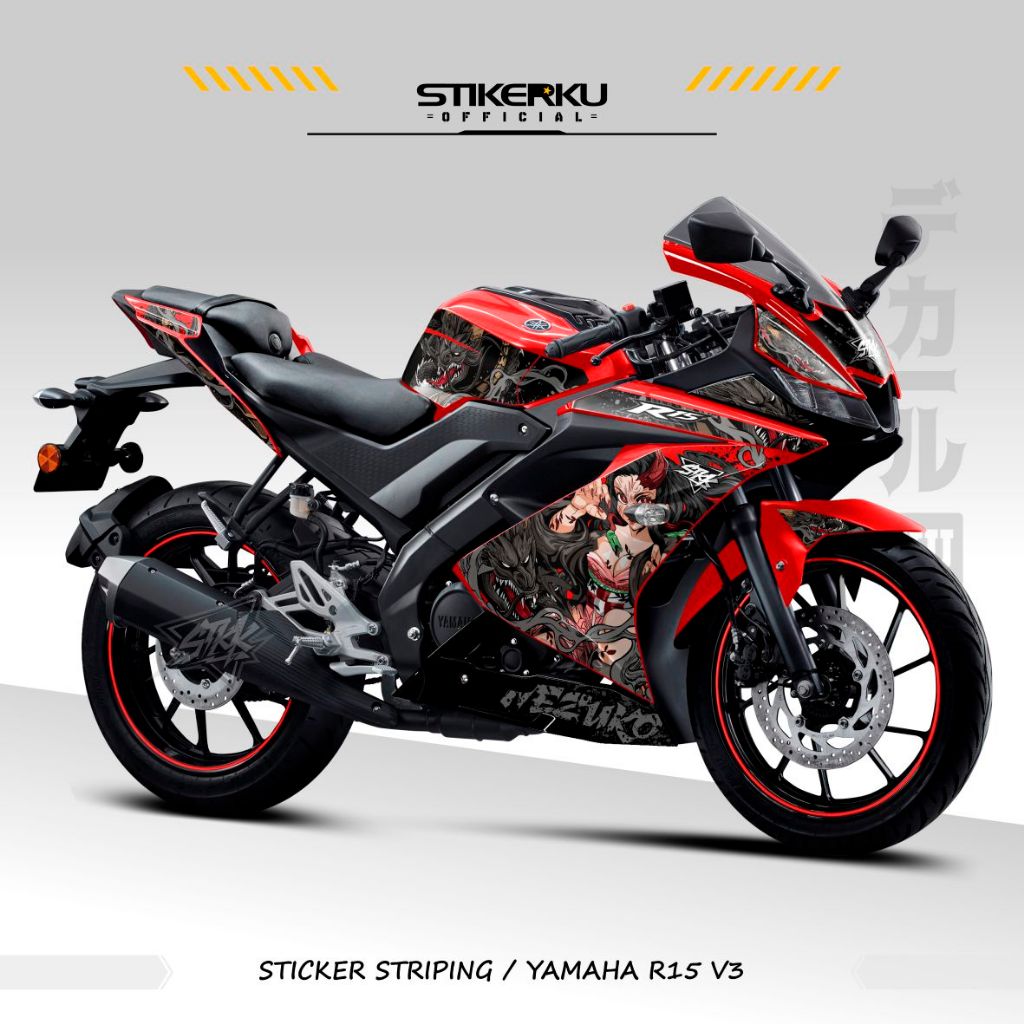 สติ๊กเกอร์สตริป / YAMAHA R15V3 / MOTIF 033 / SEMIFULL / สติ๊กเกอร์ / STOCK DECANS / R15 / V3 / YAMAH