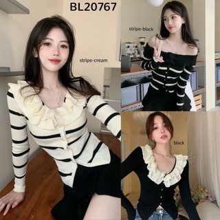 [FG] Double Ruffle Two Way Knit Blouse BL20767