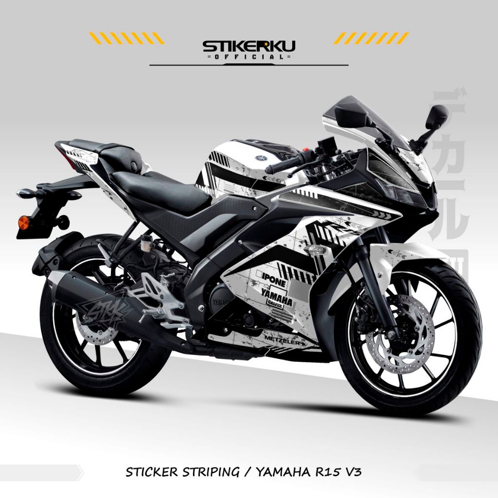 สติ๊กเกอร์แถบ / YAMAHA R15V3 / MOTIF 037 / SEMIFULL / สติ๊กเกอร์ / คลังสินค้า DECANS / R15 / V3 / YA