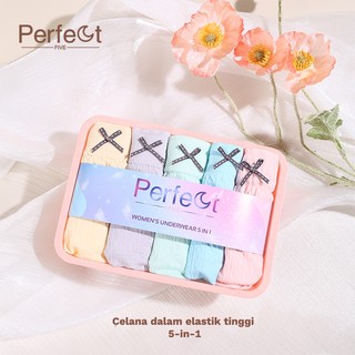 Perfect Five [Set Kotak 5pcs] Celana dalam antibakteri graphene wanita Pakaian Dalam CD Seamless COD