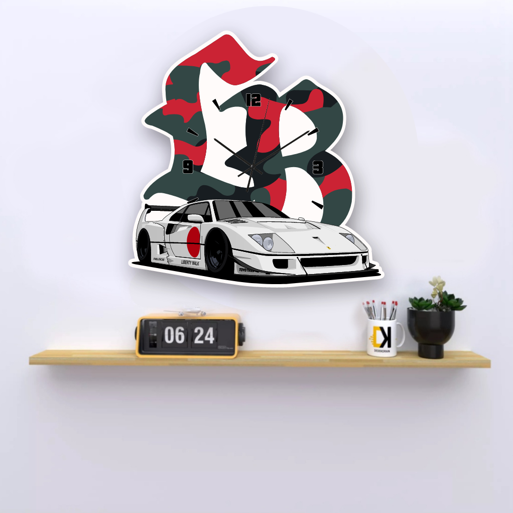 KARIMAKE นาฬิกาแขวน FERRARI F40 LBWK LIBERTY WALK นาฬิกายานยนต์