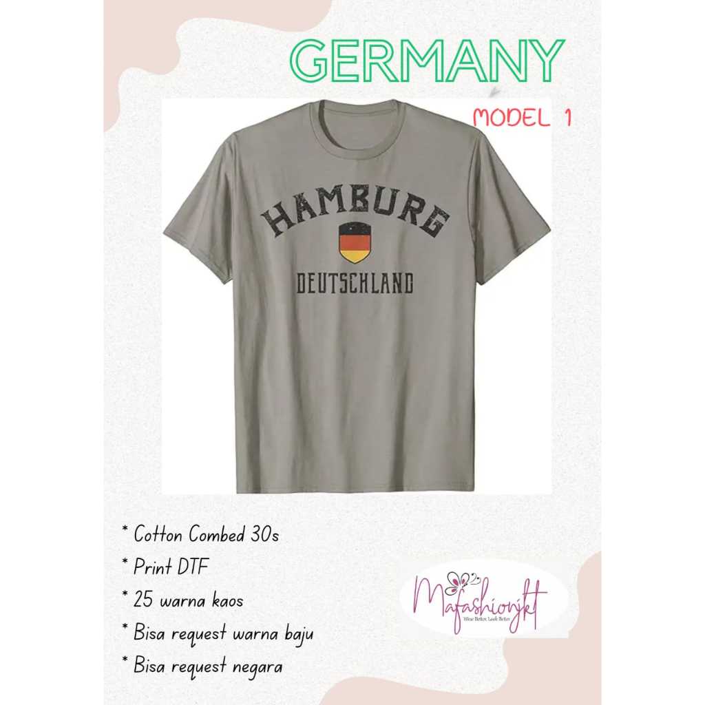 เสื้อยืด โดย HAMBURG GERMANY GERMANY หลายรุ่น 4