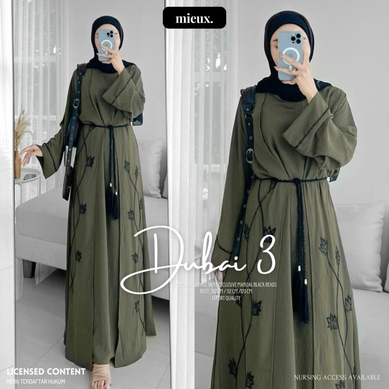 ดูไบ 4 / zalina abaya gamis ต้นฉบับ mieux gamis lebaran ไก่งวง mega store aleyna dubai