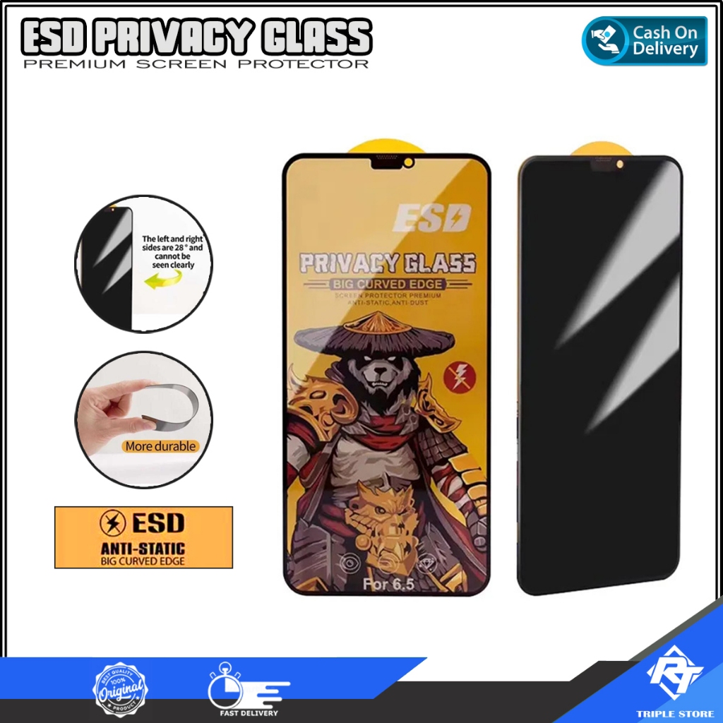 กระจกนิรภัย ESD ความเป็นส่วนตัว Anti Spy Premium Vivo iQOO Z10R iQOO Z9 Z9x iQOO Z7 Z7x V30 Lite V29