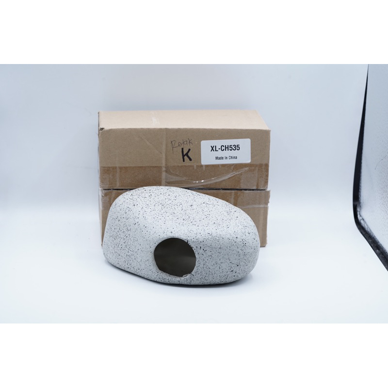 CACKED K Aquarium ตกแต่ง Aquaspace Pleco Chiclid Shelter บ้านปลา - 3 หลุม - ที่ซ่อน - เครื่องประดับเ