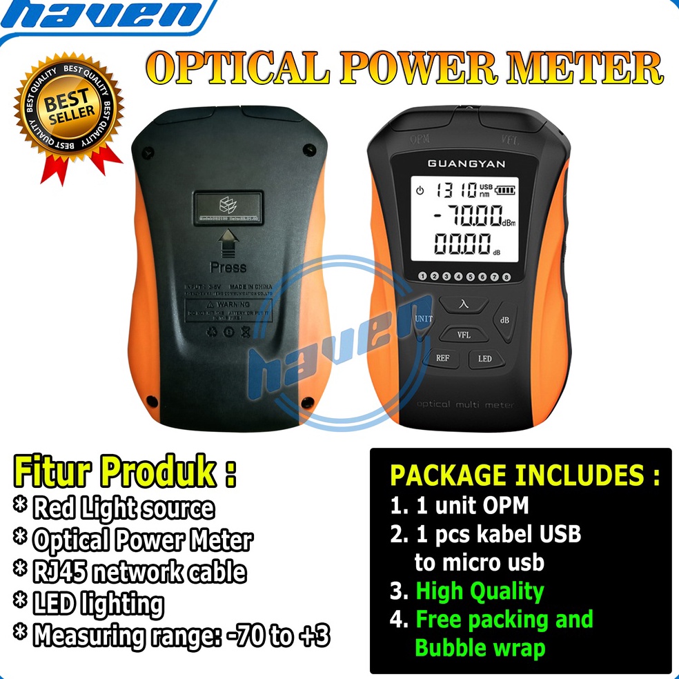 BEST OPM 3 In 1 Optical Power Meter VFL RJ45 Tester ใหม่ el Mini OPM