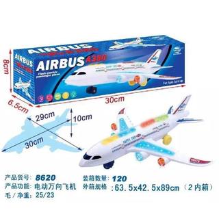 Mainan Anak Pesawat Airbus A380 Flash Light Passenger Plane Baterai Landing Musik Lampu Keren