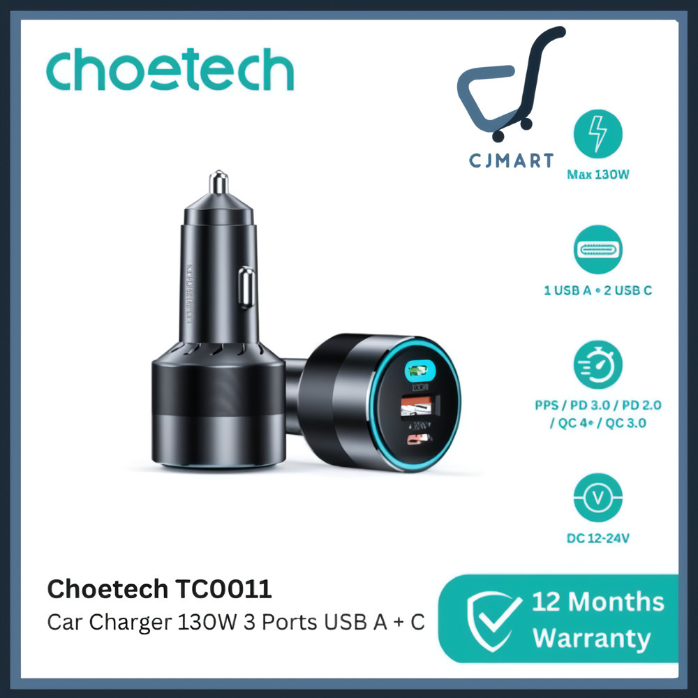 Choetech TC0011 ที่ชาร์จในรถยนต์ 100W 45W 33W 25W PPS PD QC 3 พอร์ต USB A C