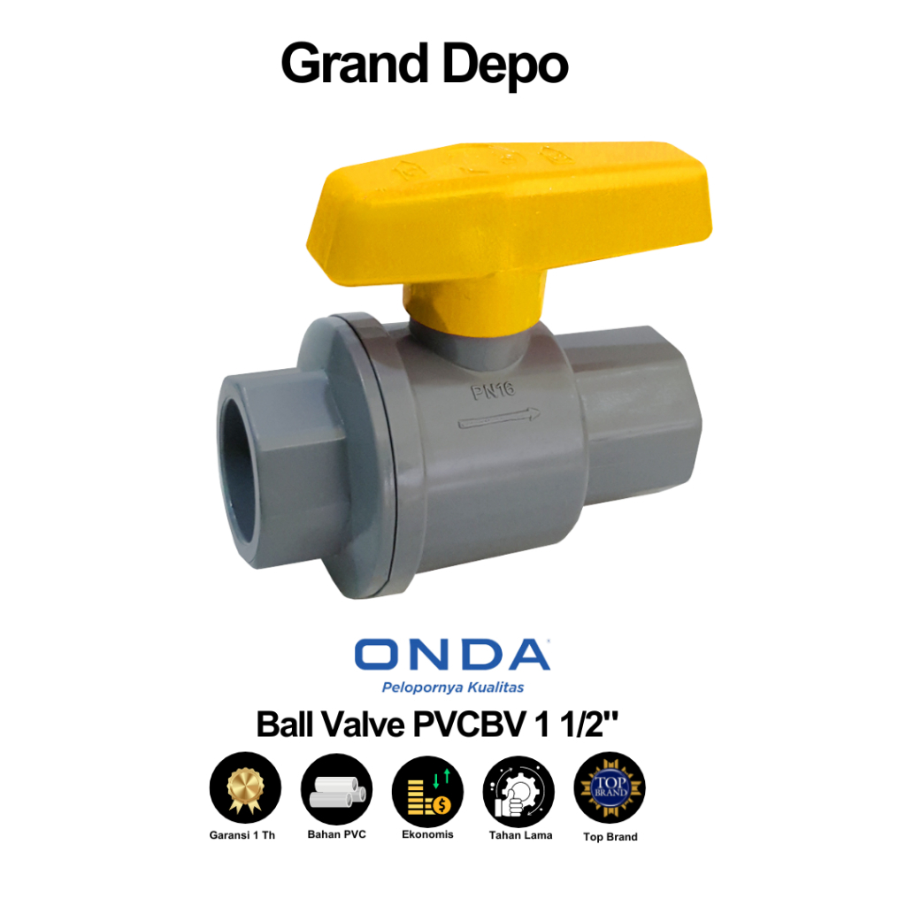 Onda Ball Valve PVCBV 1-1/2 Onda Water Faucet Stop