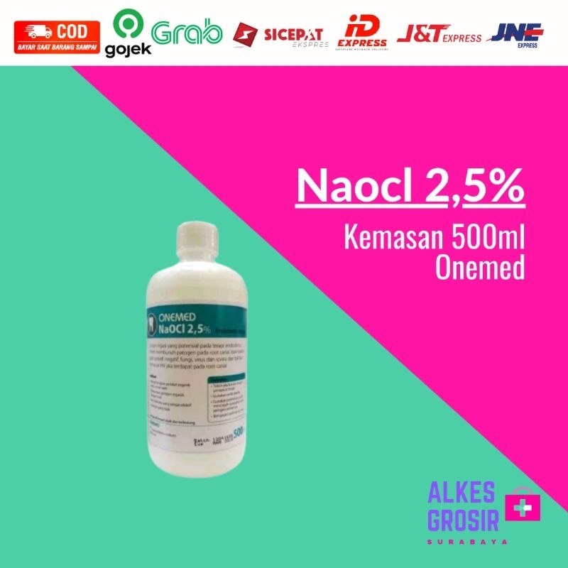Naocl 2.5 เปอร์เซ็นต์ทันตกรรม ONEMED Liquid 500ml Endodontic จัดฟันทันตแพทย์ Endomatic ชลประทาน