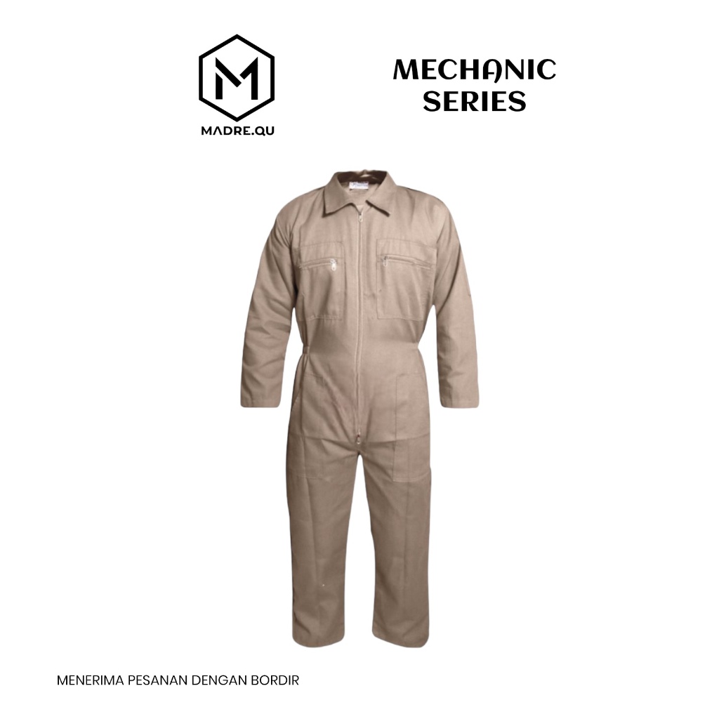 Madre.qu - Wearpack Plain Safety Coverall Cream Mechanic Project Work Clothes
