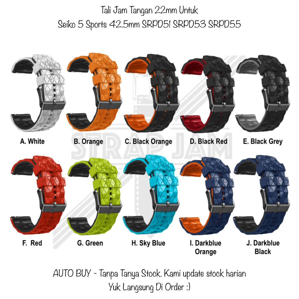 สายนาฬิกาข้อมือยางซิลิโคน พรีเมี่ยม สําหรับ Seiko 5 Sports 42.5 มม. SRPD51 SRPD53 SRPD55 Hpf 22 มม.