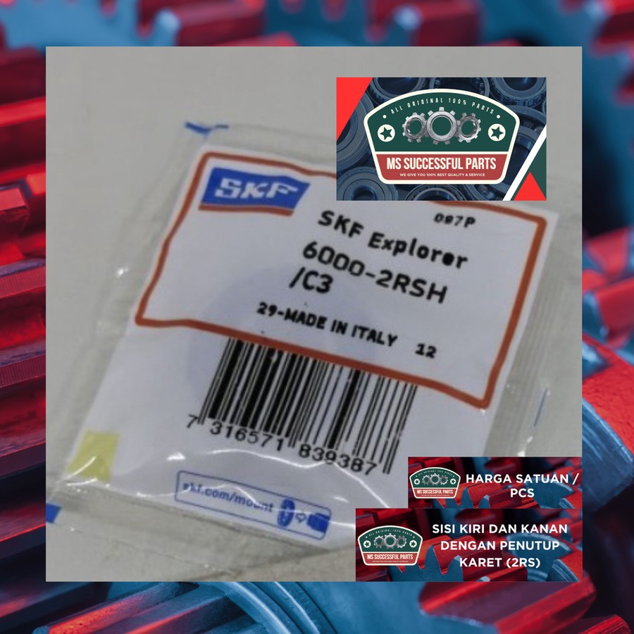 BEARING 6000 2RS C3 SKF ORIGINAL 6000LLU 6000DDU