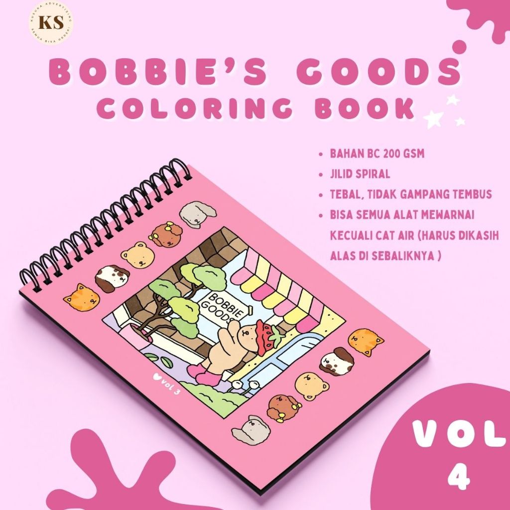 Bobbie 's Goods Vol.4 สมุดระบายสีสมุดระบายสีสําหรับวัยรุ ่ นผู ้ ใหญ ่ กระดาษหนาความงาม