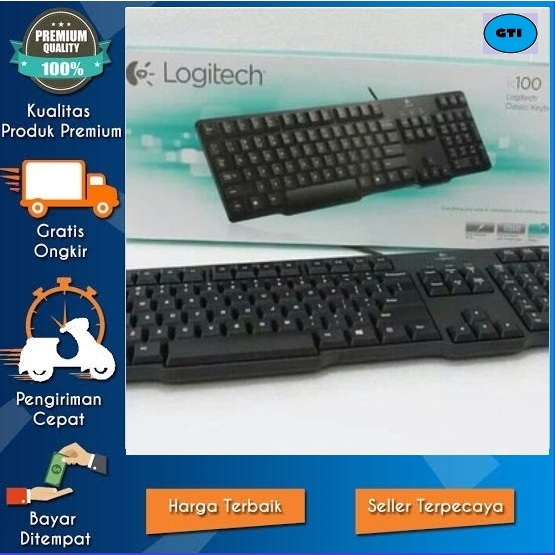 ปลั๊กแอนด์เพลย์คีย์บอร์ด Logitech K-100