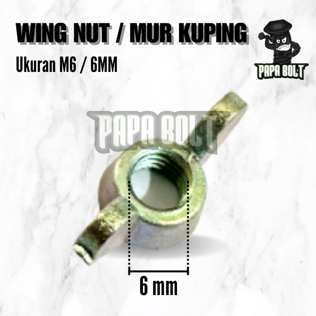 Wing Nut / Ear Nut M6 / Butterfly Nut 6mm