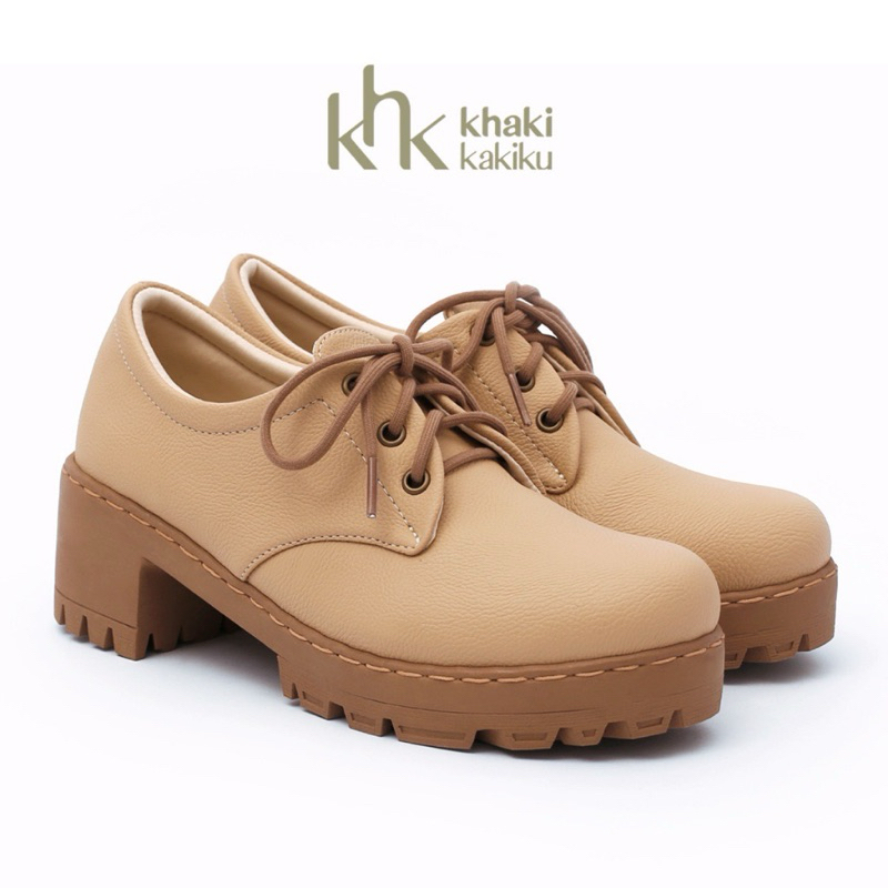 Myra รองเท้า oxford สีเบจ Khakikaku Preloved