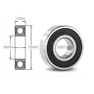 แบริ่ง 6207 2RS (ฝาครอบยาง 2 ด้าน) FAG / NSK / NTN / SKF / ฯลฯ