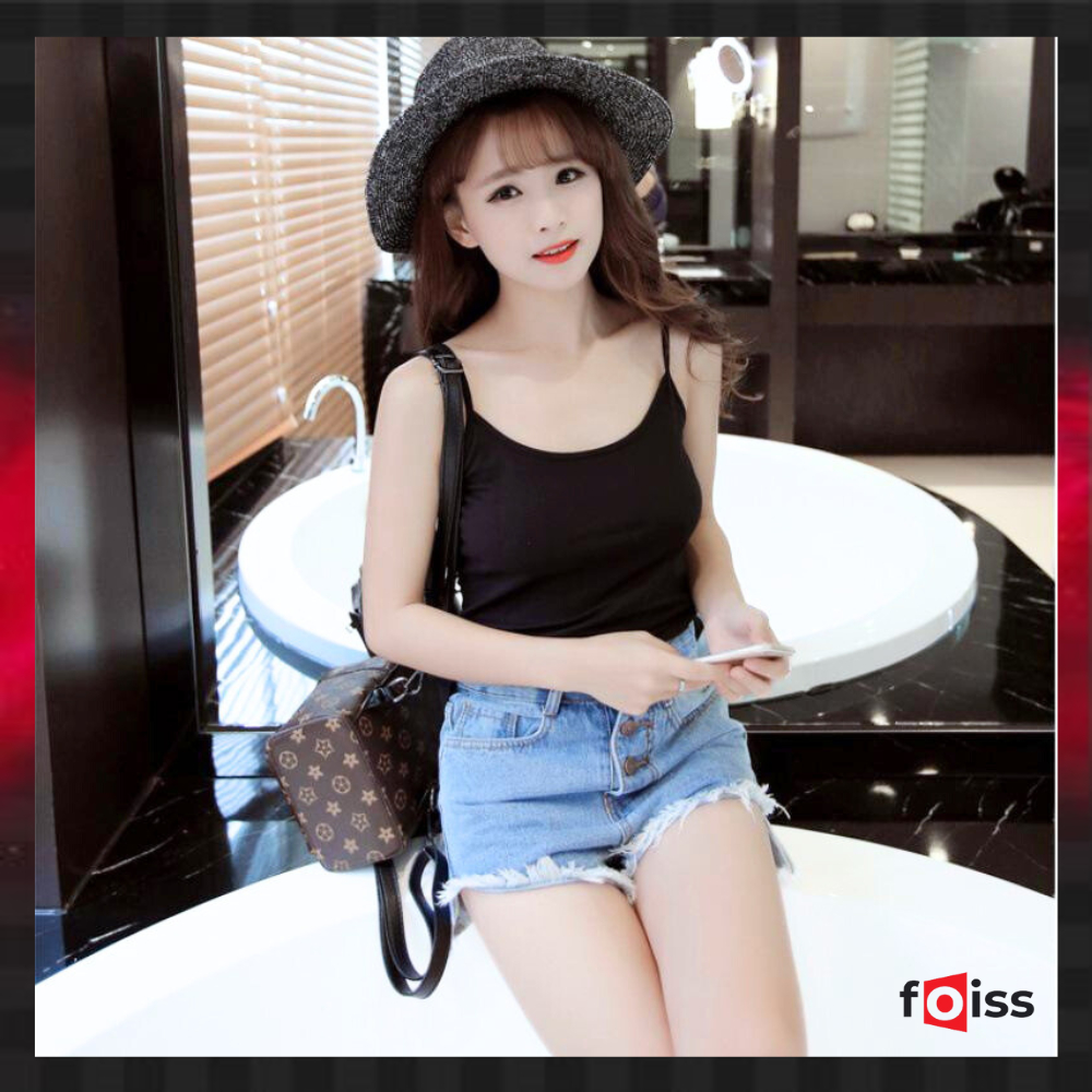 ฝอย เสื้อกล้ามสายธรรมดาสําหรับผู้หญิงนําเข้าสไตล์เกาหลี 4031