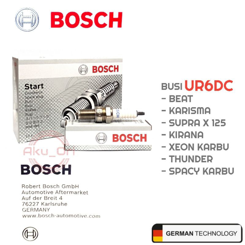 10 ชิ้น BOSCH UR6DC (CPR6EA) SPARK PLUG สําหรับ karisma supra x 125 ใบมีดเอาชนะรถจักรยานยนต์ฟ้าร้อง