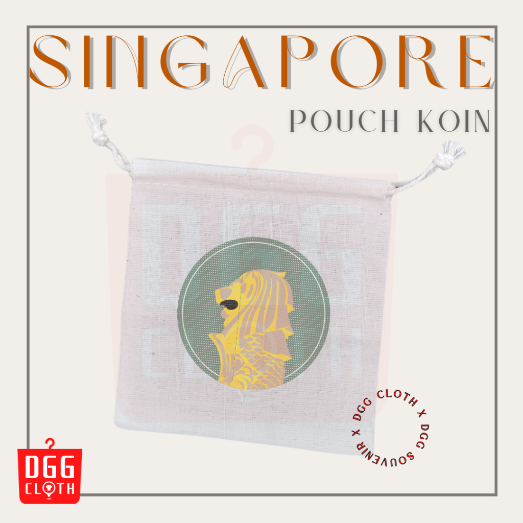 Dggcloth กระเป ๋ าใส ่ เหรียญของที ่ ระลึกสิงคโปร ์ กระเป ๋ าสตางค ์ เหรียญ By Singapore Material Drawstring Strap Type 5