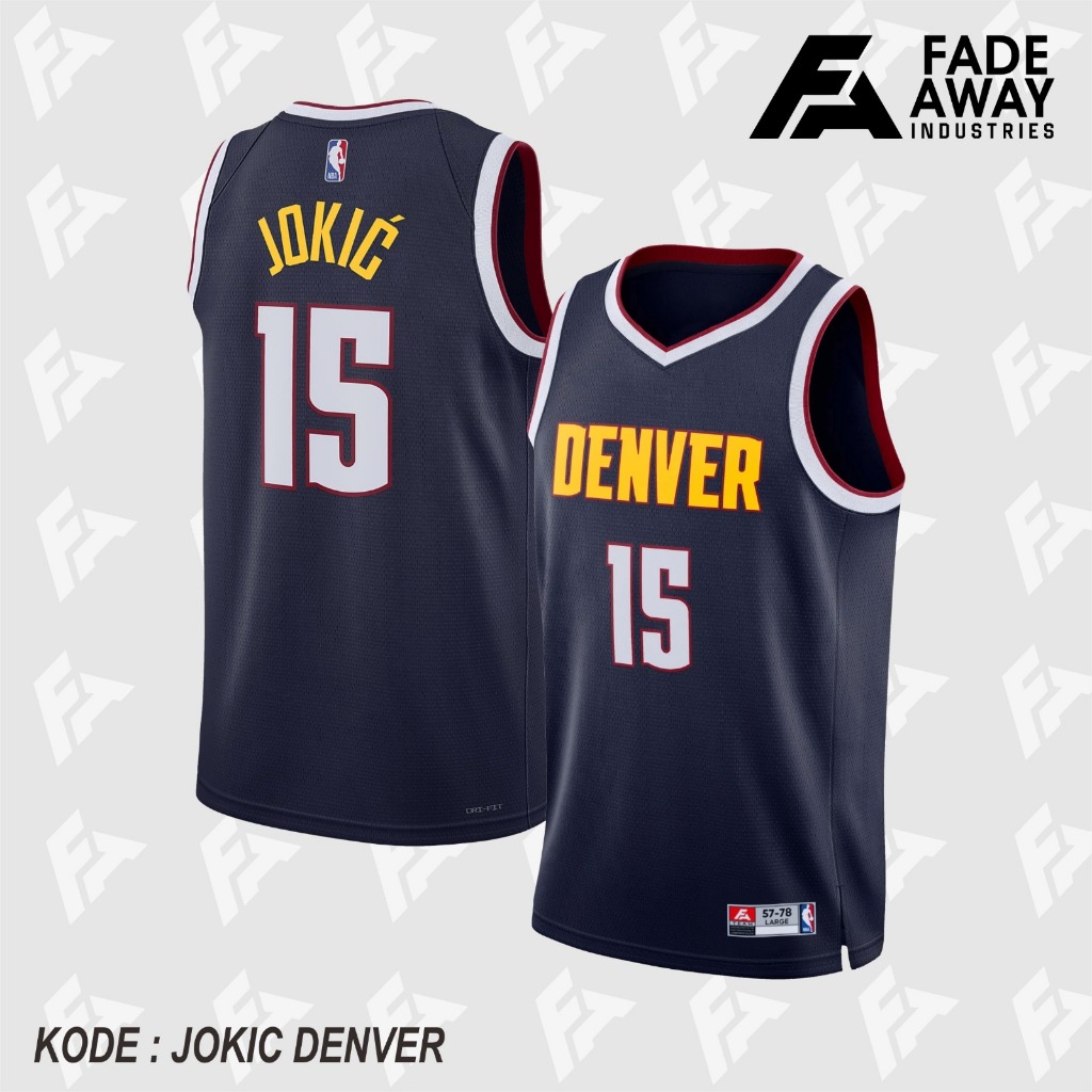 เสื้อบาสเก็ตบอล Nba NICOLA JOKIC 15 DENVER NUGGETS สีกรมท่า