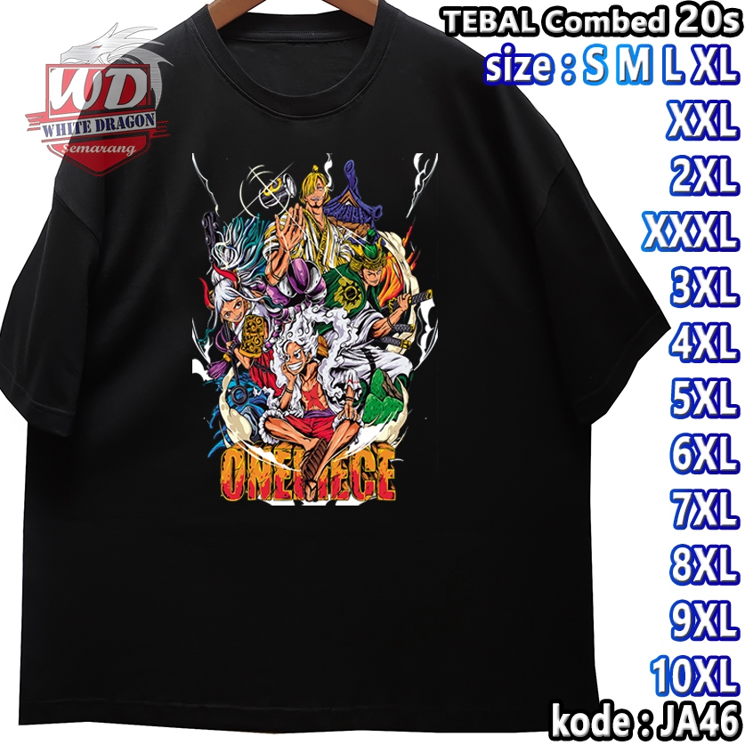 ONE PIECE เสื้อยืดขนาดใหญ่รหัส JA46 JUMBO 2XL 3XL 4XL 5XL 6XL 7XL 8XL 9XL 10XL