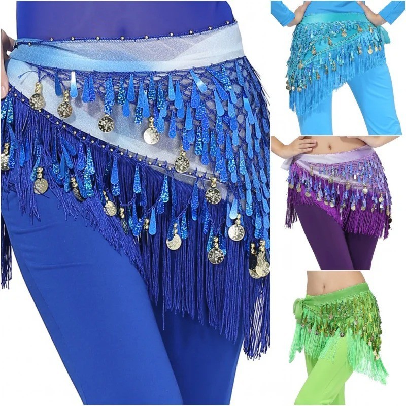 บลัชออน DANCE SCARF TRIANGLE SCARF EGYPTIAN BELLY DANCE SEQUIN TASSEL EGYPTIAN DANCE TASSEL SEQUIN