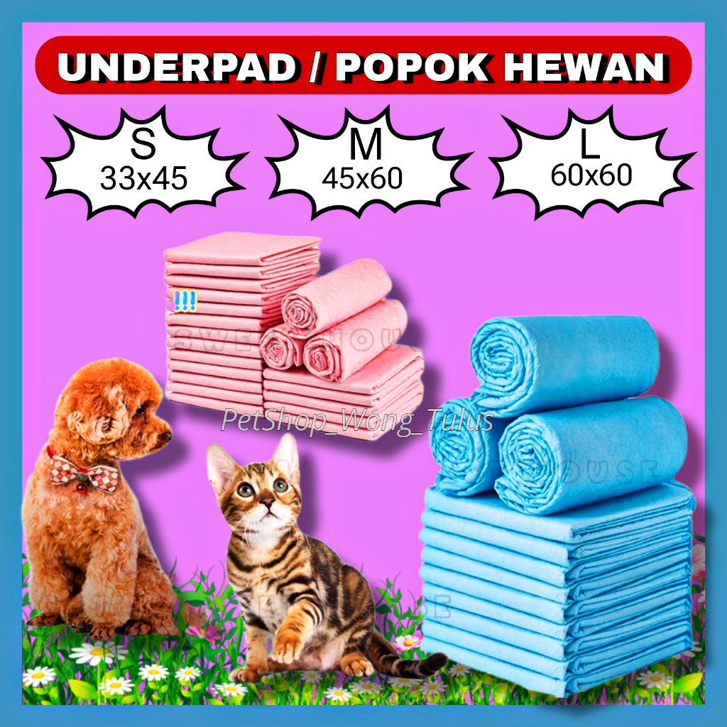 Pswt- ผ้าอ้อมแบบใช้แล้วทิ้ง สุนัข แมว แผ่นรองฉี่ Pee Poop Pee Pad Underpad เสื่อแมว