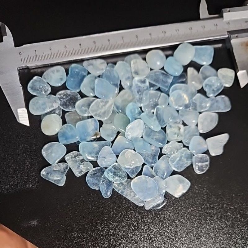 AQUAMARINE CHIPS เกรดสูง NATURAL STONE 100gr