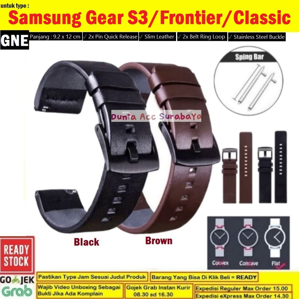 สายนาฬิกาข้อมือหนังแท้ 22 มม. สําหรับ Samsung Galaxy Gear S3 S3 Frontier S3