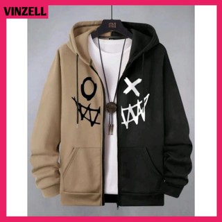 Sweater Jacket Kayser Distro Pria DEVILS Bahan Fleece Good Quality Jaket Zipper Mix Kombinasi 2 Warna big size S M L XL 2XL 3XL 4XL 5XL 6XL VINZELL