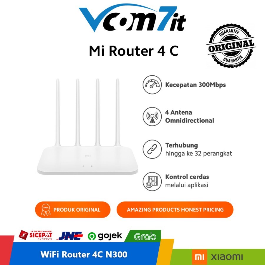 Xiaomi Mi Router 4C 4 เสาอากาศ หน่วยความจํารอบทิศทาง 64MB รับประกันอย่างเป็นทางการ