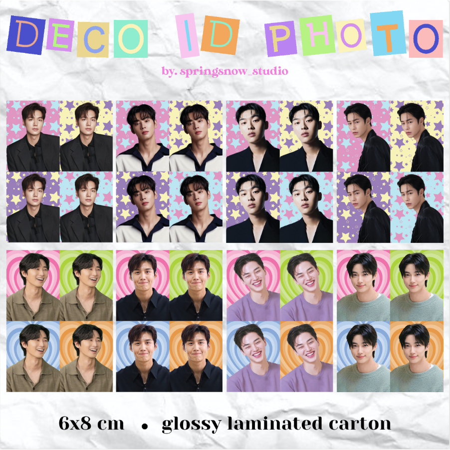 [READY] K-Drama Actor Deco ID Photo / Pass Photo Actor Korea PARK SEO JOON LEE MIN HO JI CHANG WOOK 