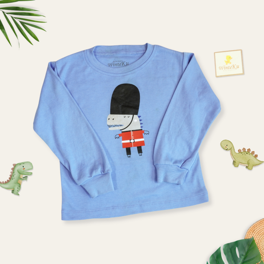 Winteku Long T-Shirt Screen Print Boy - Baby Boy Screen Printing Long T-Shirt Top