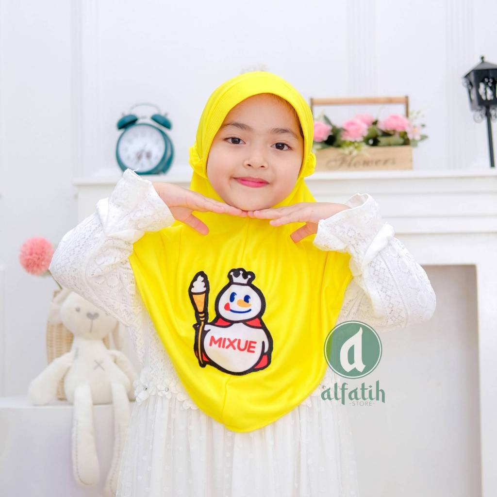ALFATIH STORE / เด็กอนุบาล HIJAB MIXUE ICE CREAM Ped Antem / Eid Childrens HIJAB / MIXUE CHILDRENS H