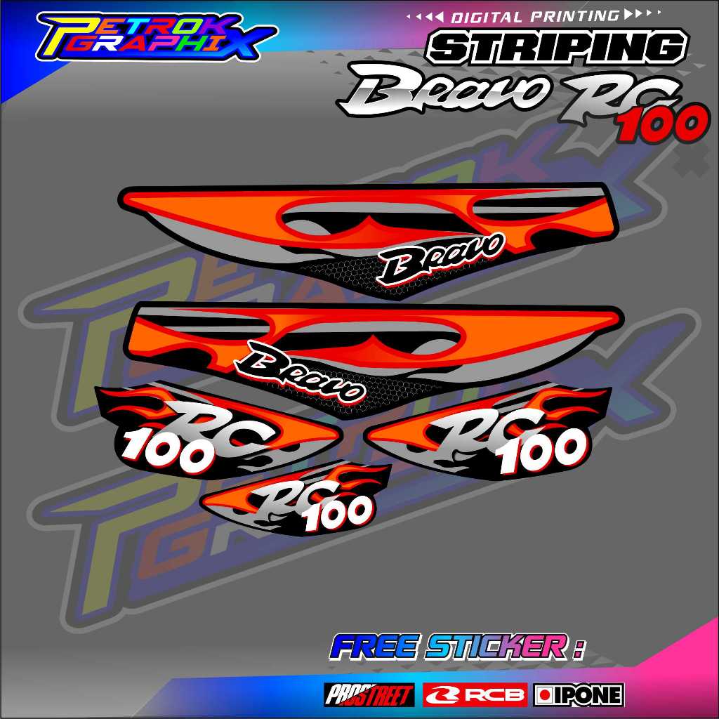 SUZUKI BRAVO RC 100 VARIATION STRIPING / SUZUKI BRAVO RC 100 สติ๊กเกอร์มอเตอร์ไซค์ LIST