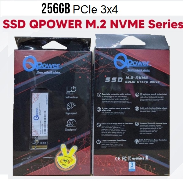 SSD M.2 NVME 128GB 256GB QPower PCIe Gen3x4