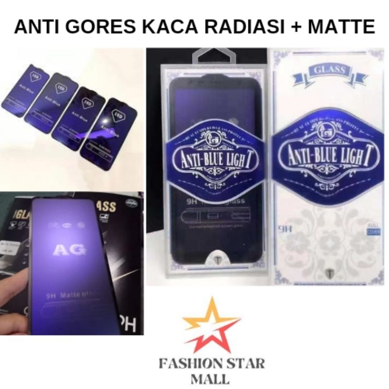 ป้องกันรอยขีดข่วนกระจกเต็มรังสี + Matte Vivo S1 pro V5 V7 V7+ V9 V11 V15 V17 pro V19 V20 V20se V23e 