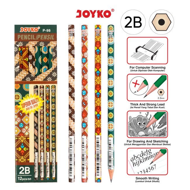 Pencil 2b Sogan P-98 - ดินสอ Batik Sogan - ดินสอ 2b