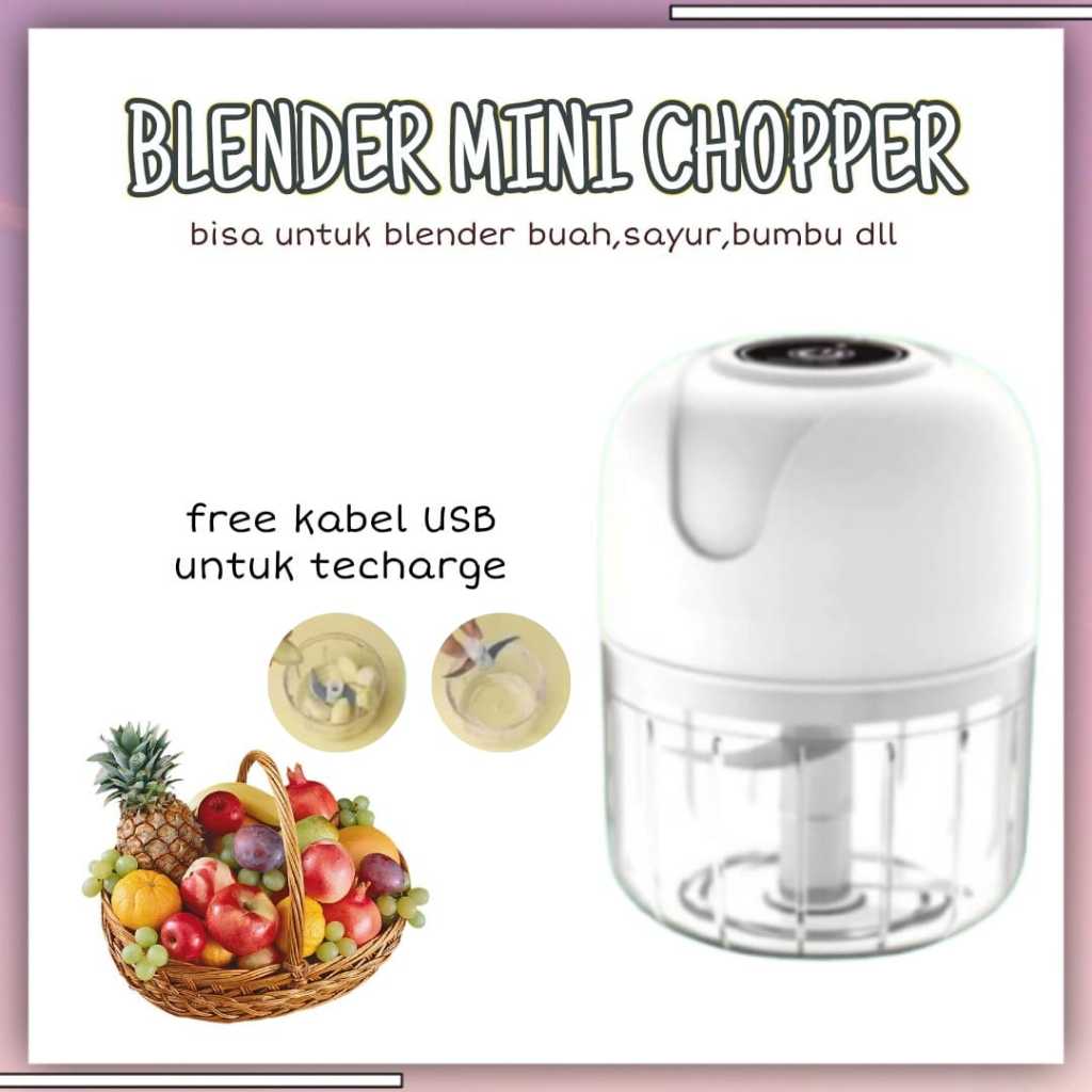USB Mini Chopper แบบพกพา Mini Blender กระเทียม Chopper เครื่องบดเนื้อไฟฟ้า USB Mini