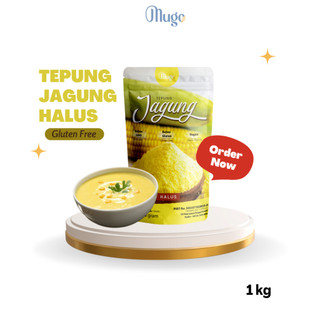 MUGO Tepung Corn Dog Corn Meal Jagung (polenta) 1kg Non GMO Local Source Alternatif Panir atau Tepung Roti Sehat