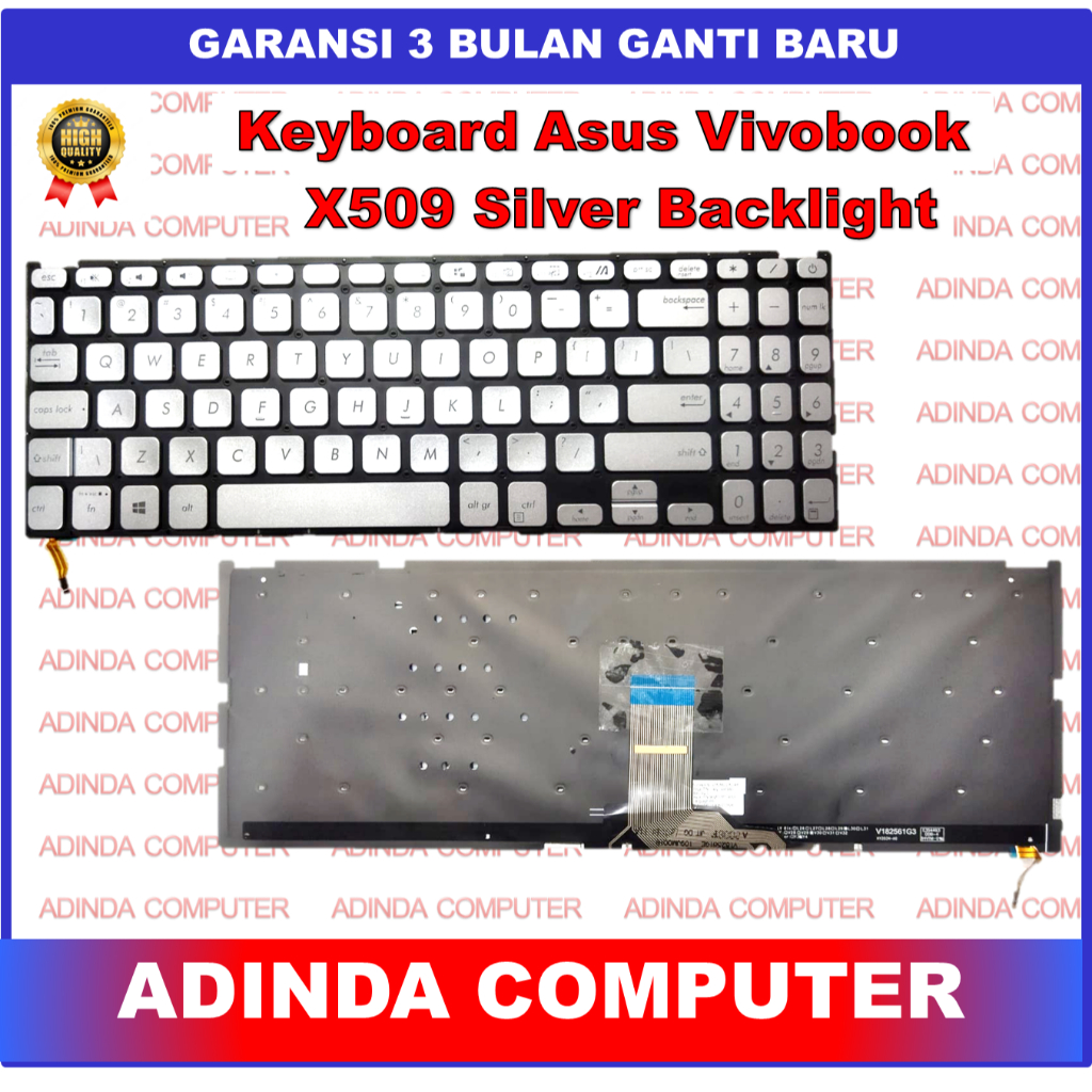 คีย ์ บอร ์ ด Asus Vivobook 15 X509 A509 M509J M509F 0KNB0-5108US00 Silver Backlight