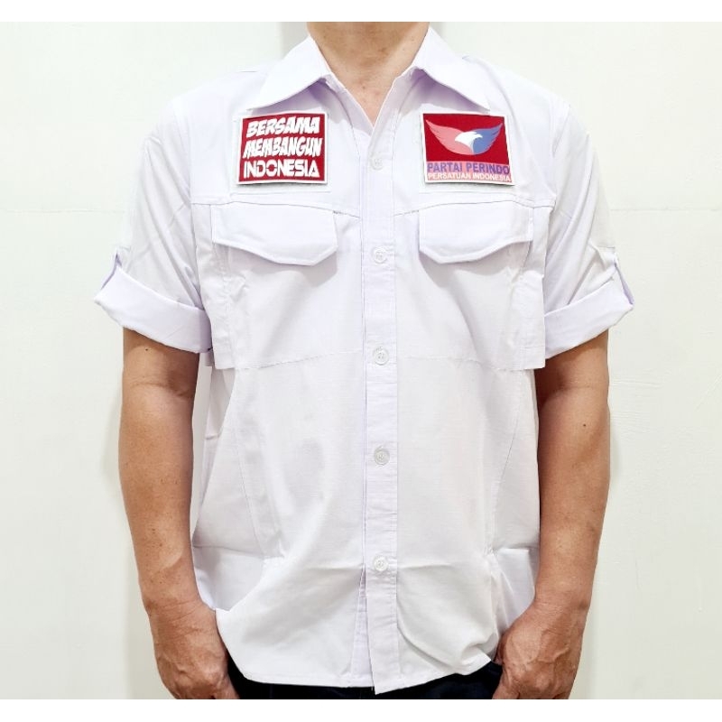 KEMEJA Perindo Logo Shirt PDL Tactical Model S - 5XL Premium Quality Free 5 Emblem Patch Prepetan Ve