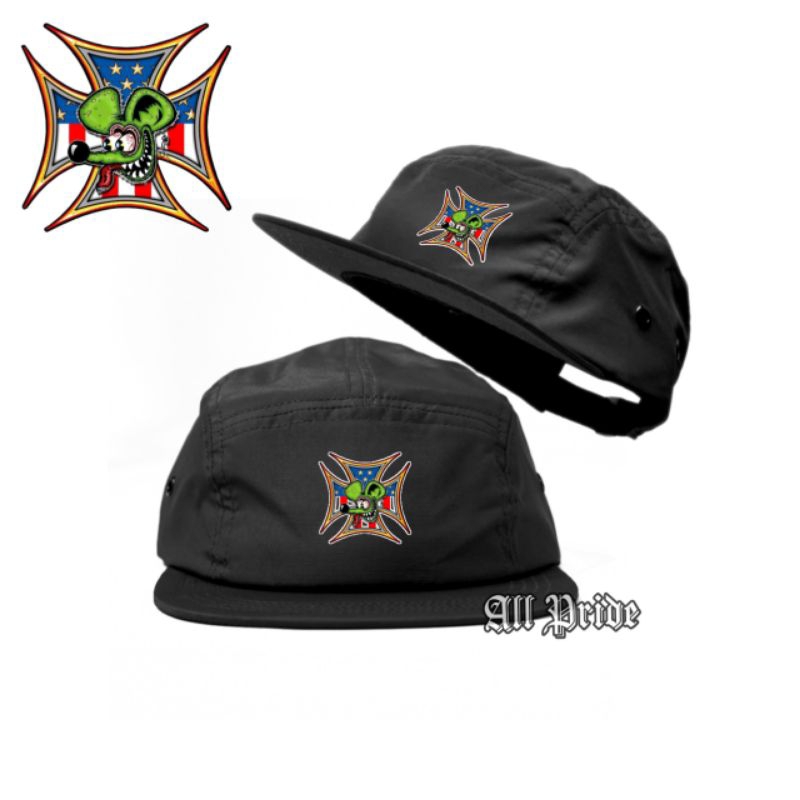 หมวก Snapback 5 แผง - หมวก Snapback ห้าแผง Distro ผู้ชายผู้หญิง Premium - RF RAT FINK