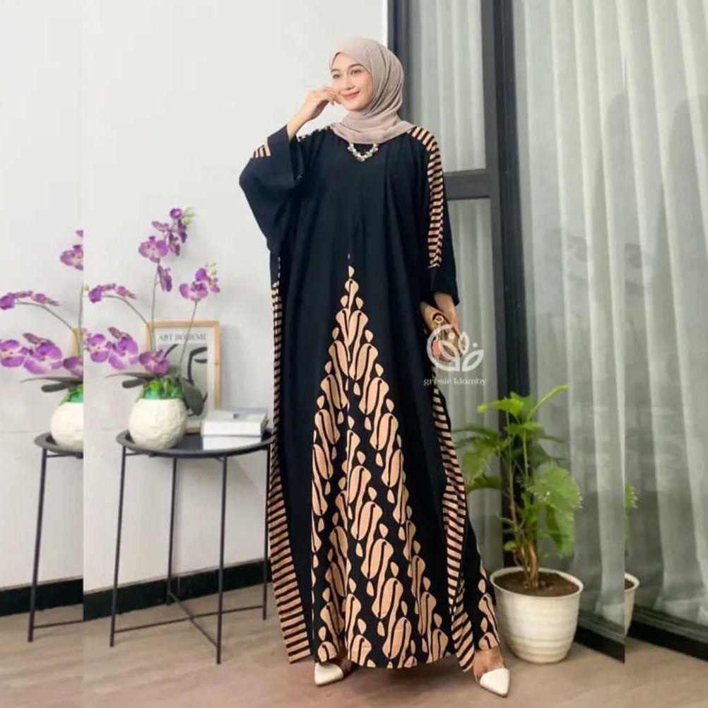 ล่าสุดผ้าบาติก Kaftan ชุดเรยอน Premium Jumbo Busui Jogja Motif มุสลิมเสื้อผ้าสตรี Abaya ชุดเดรสยาว