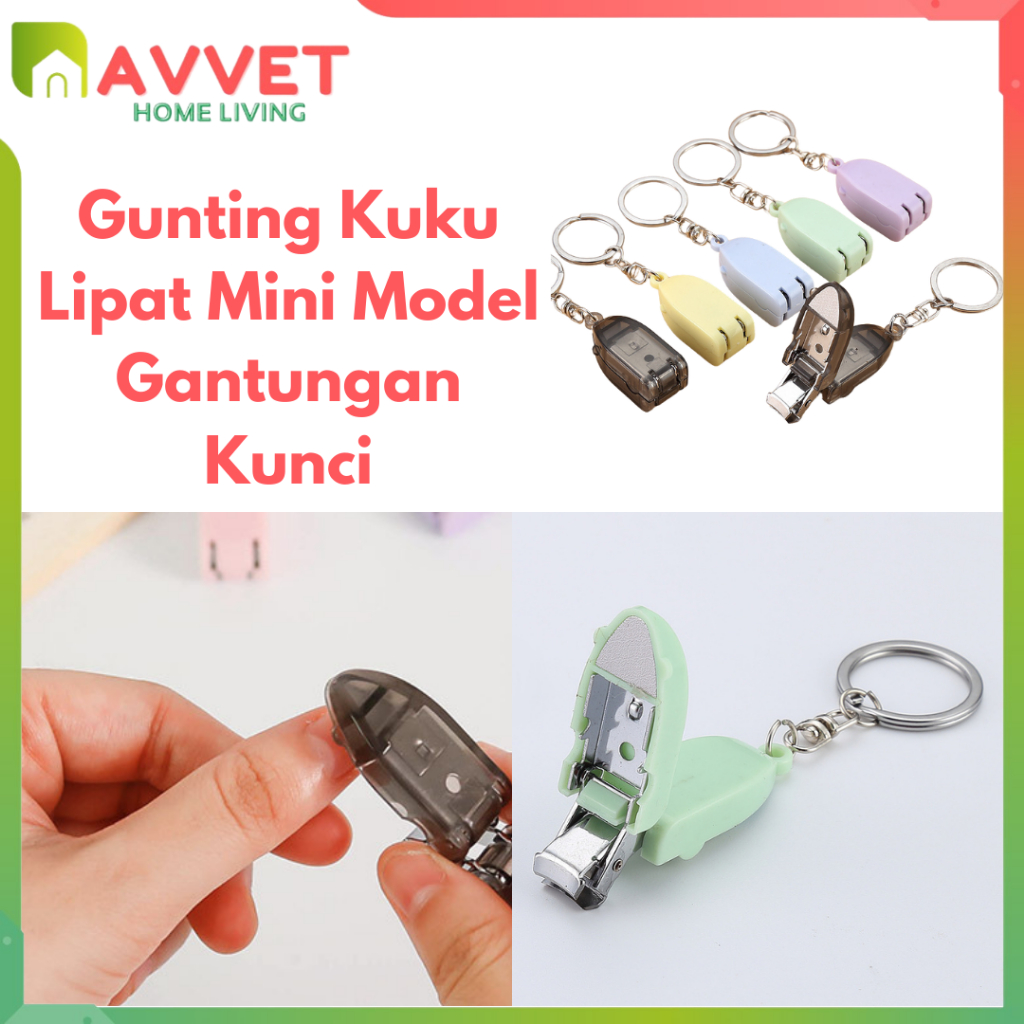 Gantungan Avet Mini กรรไกรตัดเล็บพับแบบพกพาพวงกุญแจรุ่น/กรรไกรตัดเล็บแบบพับได้