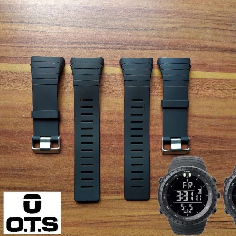 Hijau HITAM OTS T5007G OTS 5007 สายนาฬิกาสีดําและสีเขียว